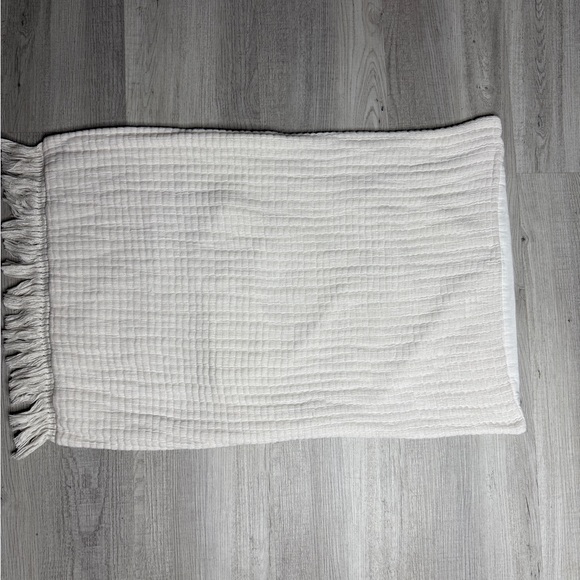 Hearth & Hand Other - Hearth & Hand Cream quilted standard size pillow sham with fringe-exc